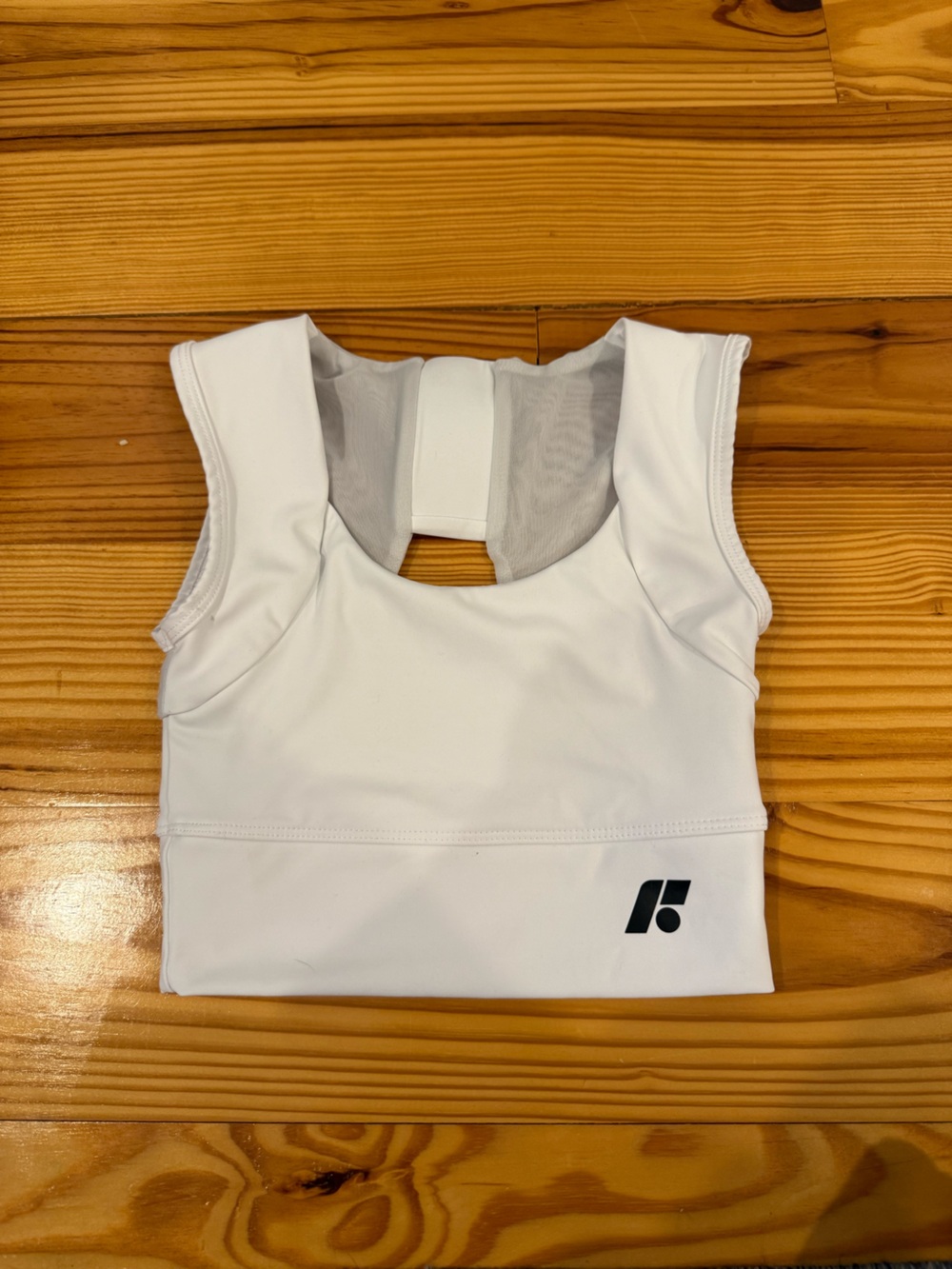 White Performance Crop Tank with Subtle Logo
